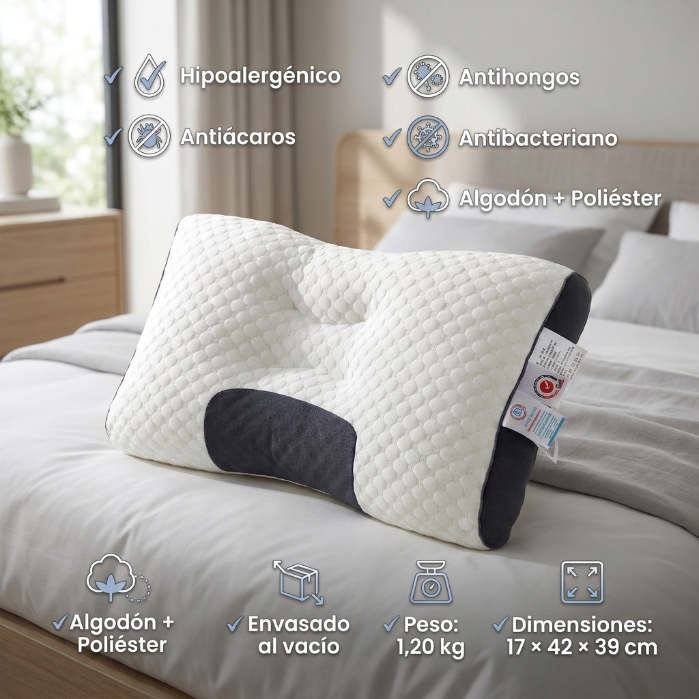 Almohada de punto ergonómica 3D